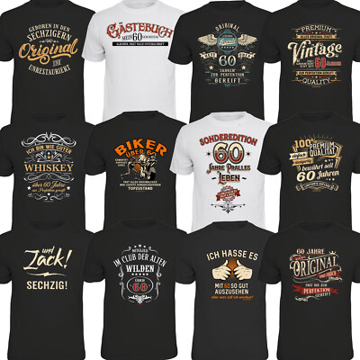 T-Shirt 60. Geburtstag Jahrgang 1966 lustig bedruckte Sprüche 60 Jahre 60ster