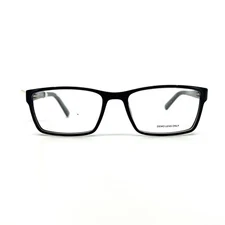 MP 3006 BK/CR Black Crystal Mens Rectangular Full Rim Eyeglasses 53-17 140mm