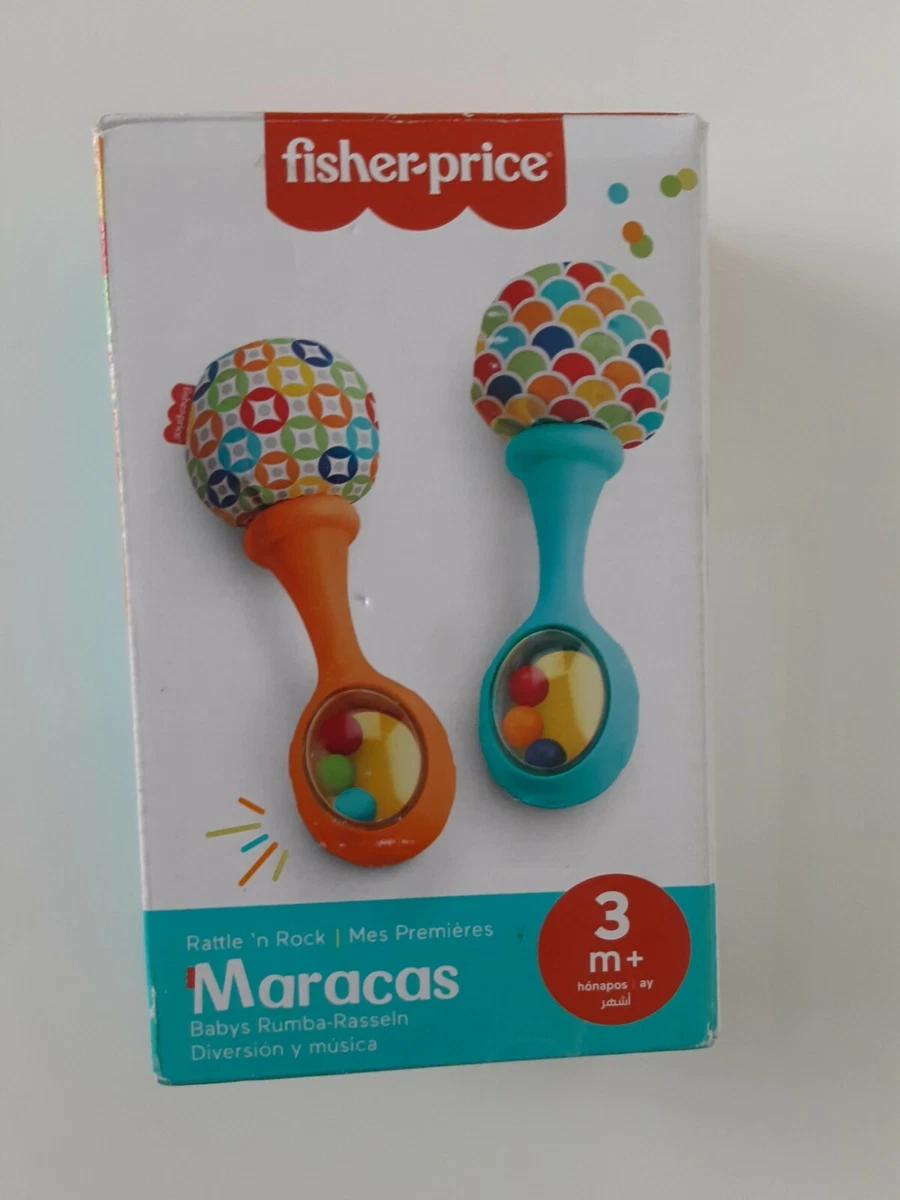 Fisher-Price Rattle 'n Rock Maracas, Blue/Orange - 2 Count (Pack of 1)  887961628555