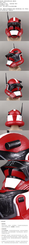 Star Wars:The Clone Wars Kaminoan PVC Red Wearable Helemt Full Mask Prop Cosplay - Picture 14 of 14
