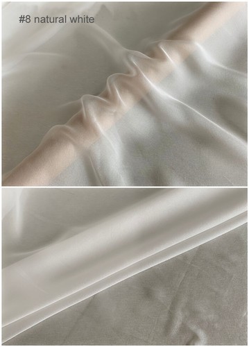 39 Inch X 55 Inch Plain Silk Lining Scarf Material Natural Chiffon Silk Fabric - Picture 15 of 32