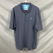 Under Armour Heatgear Men's XL Golf Polo Gray Striped Short Sleeve Shirt