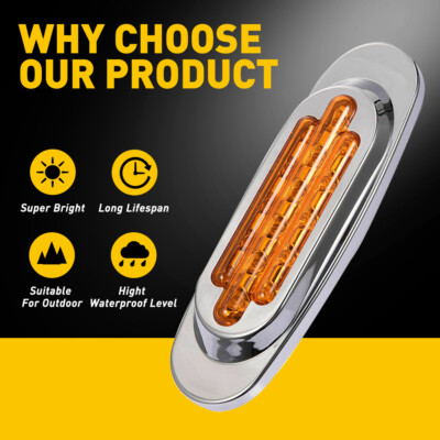 Amber & Red LED Side Marker Lights – Waterproof Clearance Lamps For RV, Truck, Trailer – 12V/24V, 5-Yr Warranty