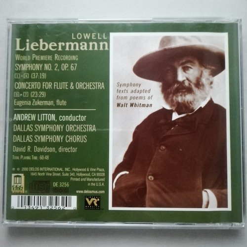 Liebermann: Symphony No. 2 etc. / Litton / Dallas SO / Delos CD DE 3256 - Foto 2 di 3