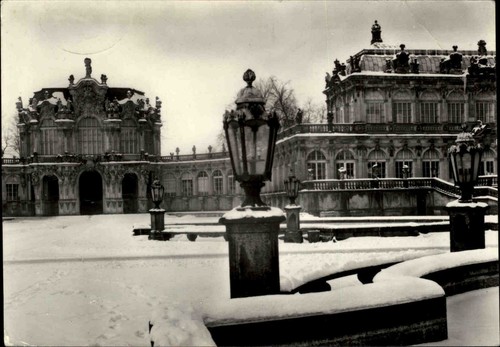 Dresden Sachsen DDR Postkarte 1976 Zwinger Gebäude Bauten alte s/w Ansichtskarte