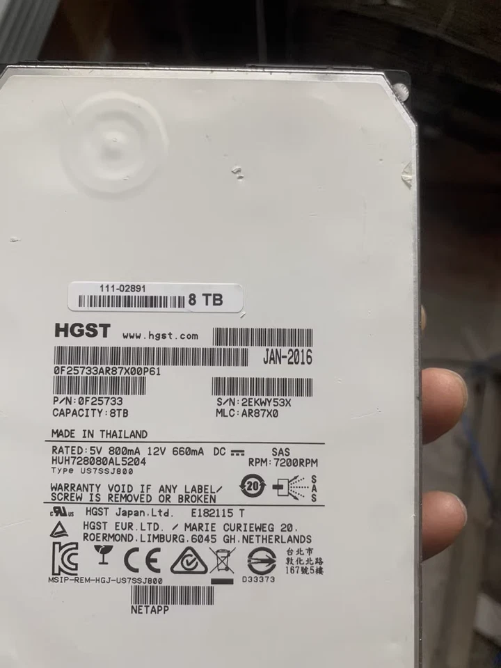 NetApp E-X4074A 8TB 7.2K SAS 12GDE6600 E5660 E2760 111-02891 - Image 2 of 4