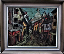 Expressive Scene at Sacre Coeur, Paris, Unknown Painter, Circa 1970