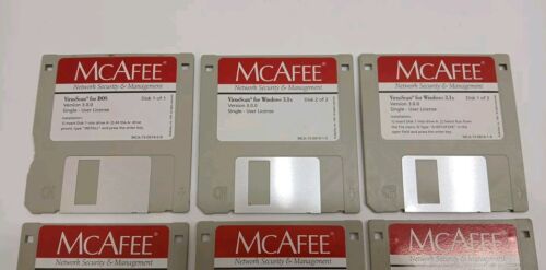 McAfee VirusScan For Windows 95, NT, 3.1x, DOS 3.5" Floppy Disks - (6 Disks) - Picture 3 of 9
