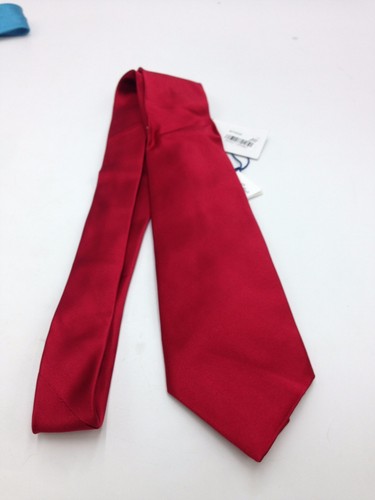 $95 Burma Bibas Men`S Solid Red Silk Neck Tie Skinny Classic Necktie 58x3.25 - Picture 2 of 5