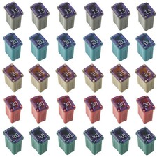 30Pack Micro Cartridge Slow Blow Fuses - 15A 20A 25A 30A 40A Each Size 6Pcs