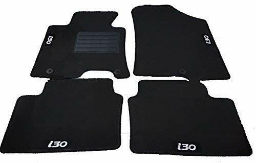 Tappetini Auto In Moquette Per Hyundai I10 (2014+) - Set 4 Pezzi Con Antiscivolo E Loghi - 2+2 Posteriori - 6