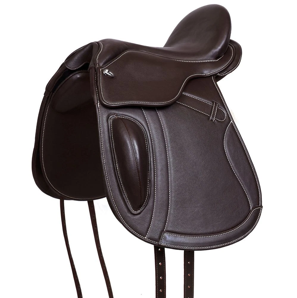 Cwell Equine Nuovo Full Tree Exercise Race Horse Sella Sintetica Scelta di Colori Nero Marrone 45,7 cm (Marrone