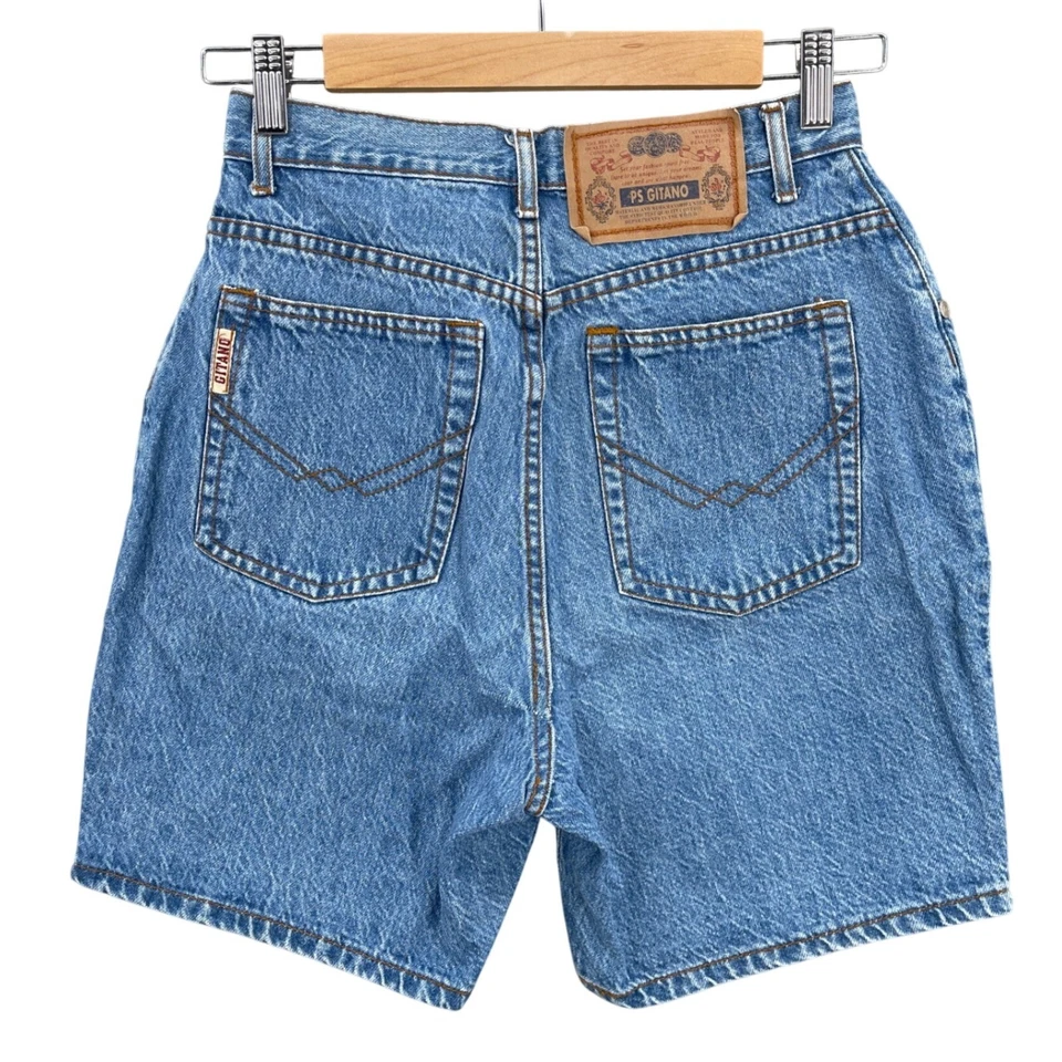 Años 90 Y2K Gitano Denim Mamá Corto tiro alto Vintage Vaquera Retro Botón Mosca Talla 10 Foto 2 de 4