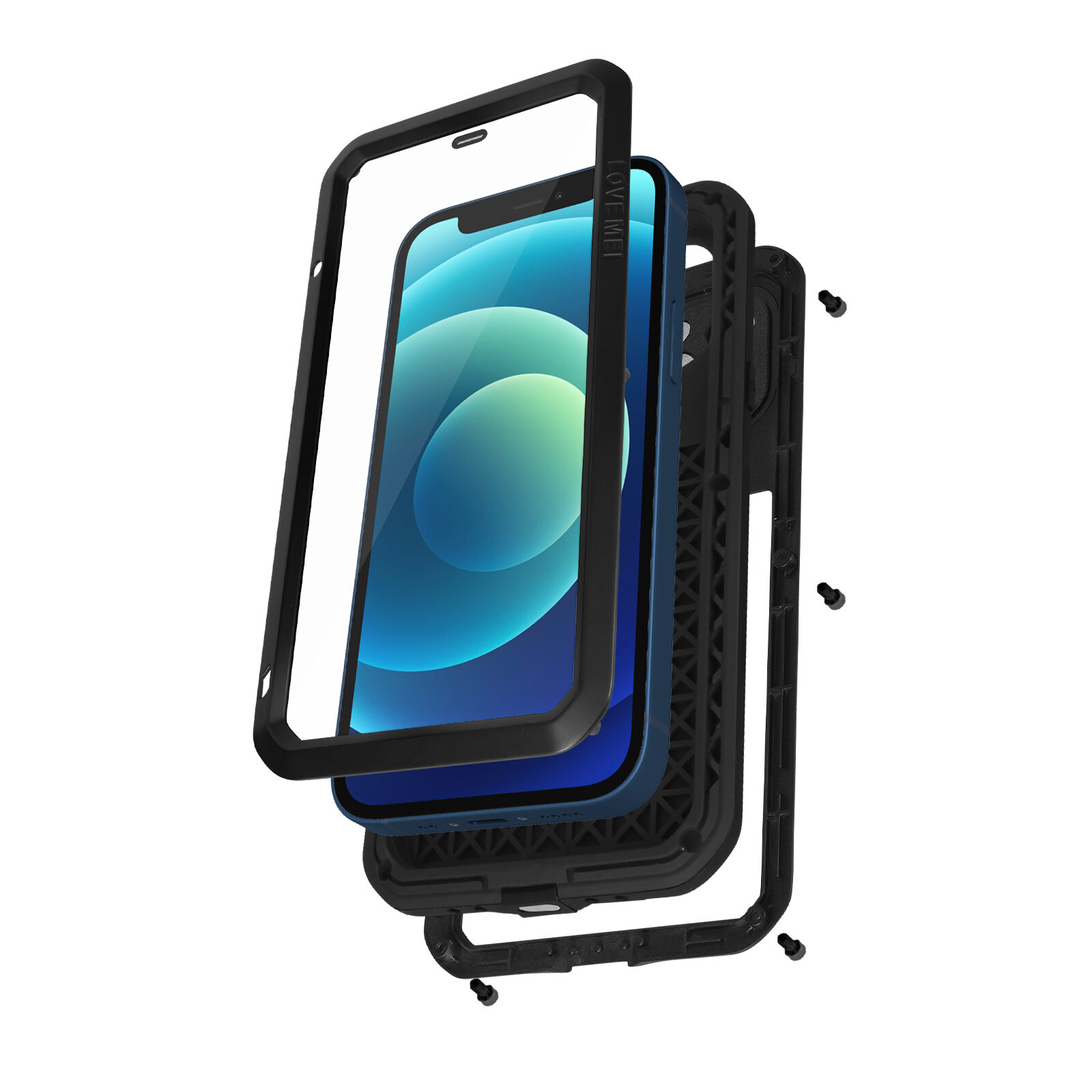 Case for iPhone 12 Shockproof 3m Integral Powerful Love Mei black