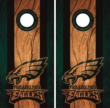 Philadelphia Eagles Cornhole Wrap Game Skin Decal Wood Design VZ442
