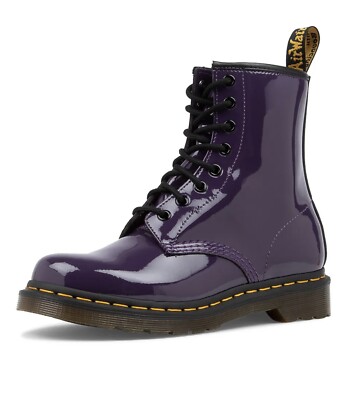 Air Wair Doc Martens Boots US 5 EU 36 Women High Top Purple Patent Leather AW004