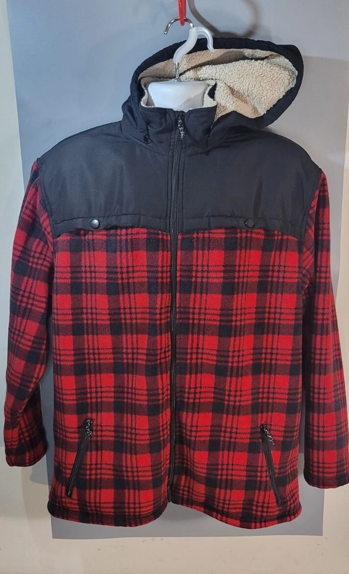 Red plaid fleece best sale jacket