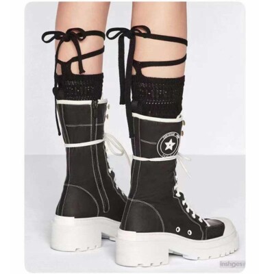 Christian Dior D-Rise Sneakers Tall Technical Canvas Boots 39