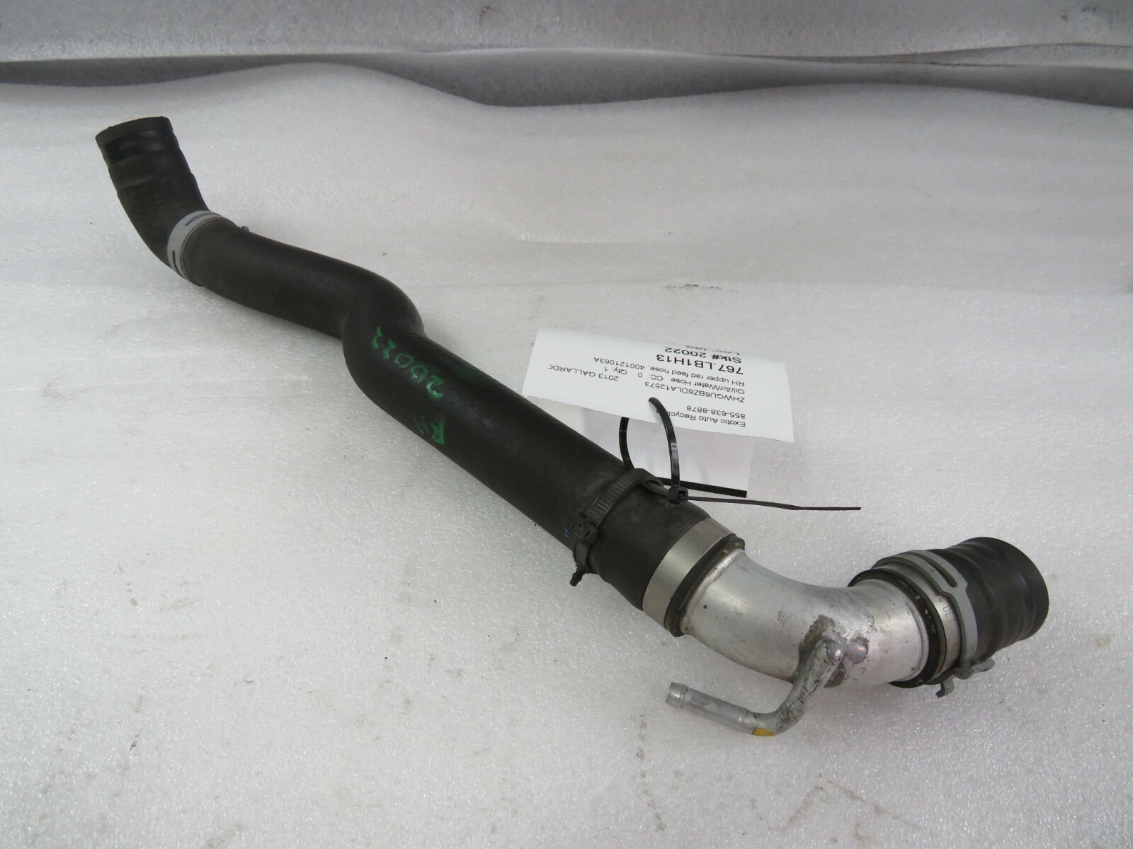 Lamborghini Gallardo LP550, 560, 570, Coolant Line/ Hose, Used, P/N 400121063A