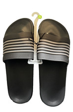 West Loop Men's Slide Sandals Size M 9/10 - Gray with Striped Straps- New 