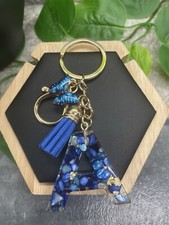 3.5" Handmade Resin A Pendant Keychain Tassel Butterfly New Free Ship B2691