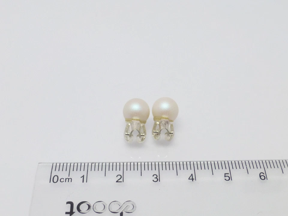 Perlen-Ohrclips Ohrringe 8mm Silber 925 Gold Brautschmuck -viele Farben- - Bild 4 von 4