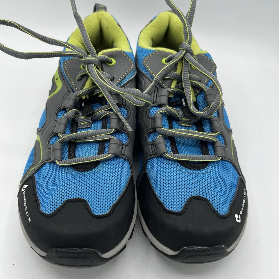 Женская велосипедная обувь Shimano Click'R SH-CT40B размер 40 ЕС США 6,7 синяя зеленая б/у в отличном состоянии - Изображение 3 из 4