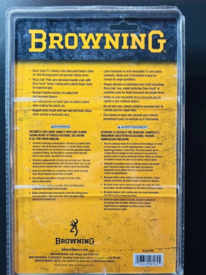 Cuchillo Plegable Browning Hell's Belles Roble Mossy Nuevo en Paquete Raro Encontrar Foto 2 de 2