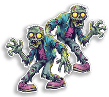 Halloween Stickers Rotten Zombie - Indoor Outdoor Vinyl Decals - Set Of 2
