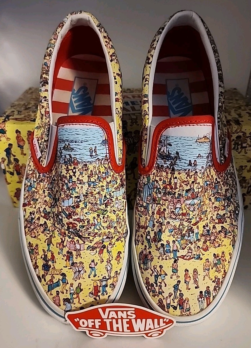 Vans X Wheres Waldo Beach/fndstvbch- Classic Slip On - Rare  display picture 2