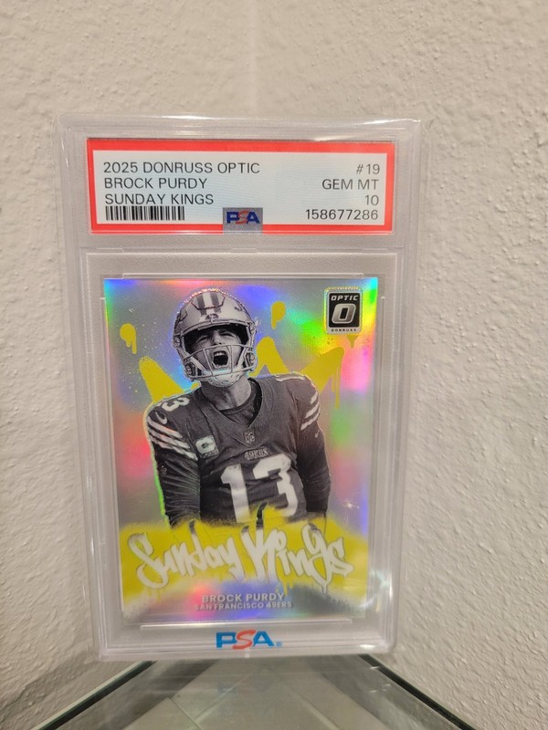 2025 PANINI DONRUSS OPTIC SUNDAY KINGS 19 BROCK PURDY PSA 10!!!