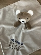 Baby Starters My First Bear Security Blanket Lovey Plush Gray Taupe