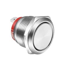 19mm Short Type Latching Stainless Steel Push Button Switch 20A 12-24V SPST