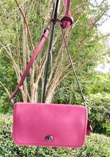 Coach 1941 Dinky 38015 Bubble Gum Pink  Leather Turn Lock Crossbody