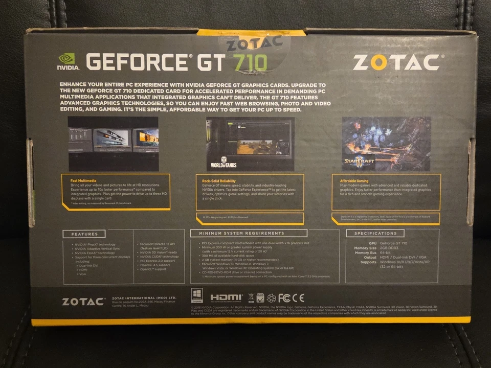 Zotac GT 710 ZONE Edition 2GB 64Bit DDR3 PCIe Video Card ZT-71302-20L Open Box - Image 3 of 4