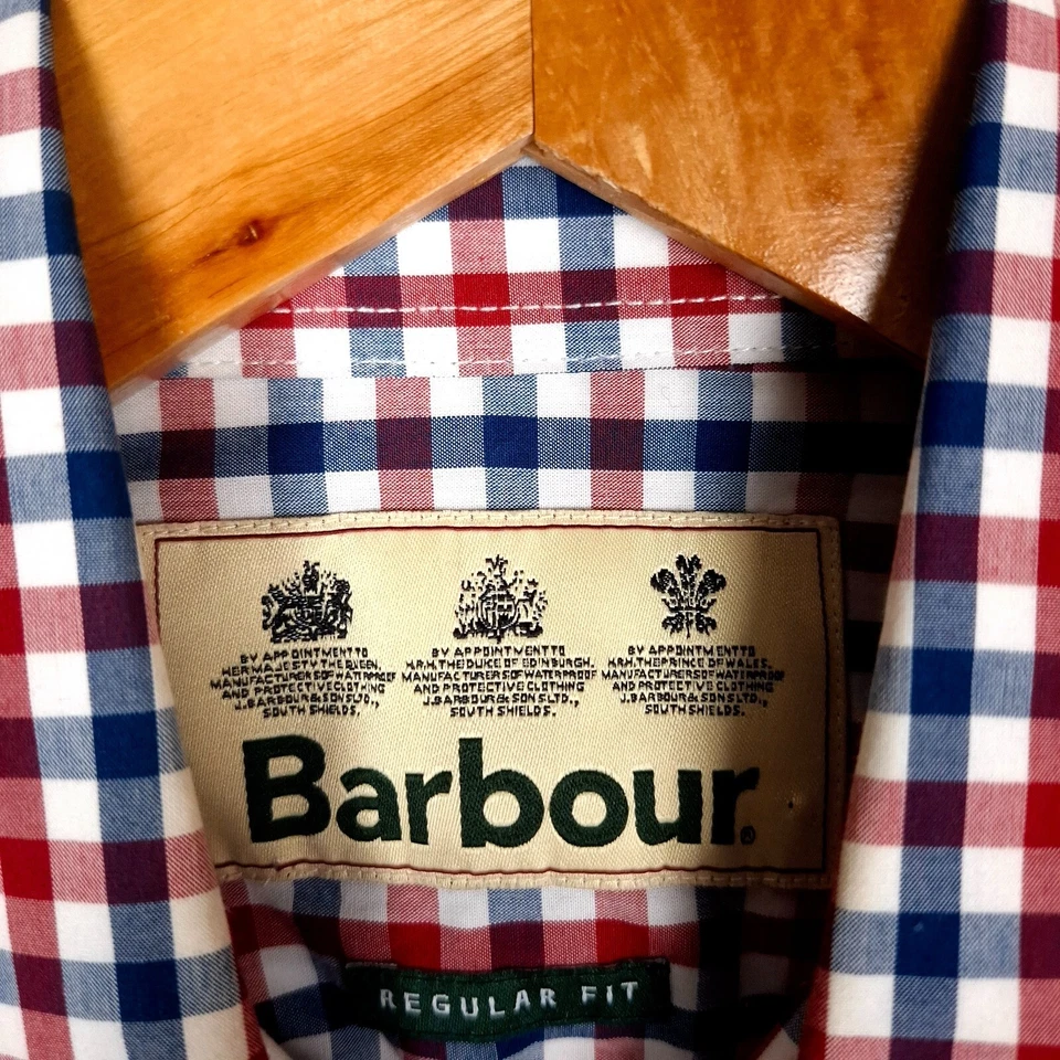 Chemise homme BARBOUR taille M coupe régulière col écarté rouge tissé... - Photo 4/4