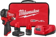 Milwaukee 2562-22 12V FUEL M12 3/8" Stubby Cordless Li-Ion Impact Wrench Kit