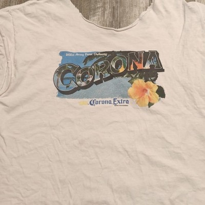 Vintage Corona Extra Promo Beach Scene Graphic T-Shirt