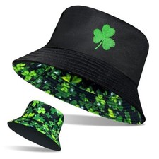 St. Patrick's Day Bucket Hats for Adults Shamrock Irish Festival Cap Fisherman