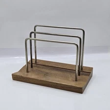 PARK SHERMAN Walnut MCM Desk Office Letters Envelope Sort Holder 2 Slots 