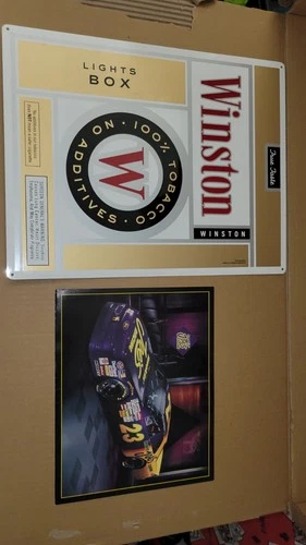 Vintage Cigarette  Advertisement Late 90s Winston  Tin Sign And Camel Photo