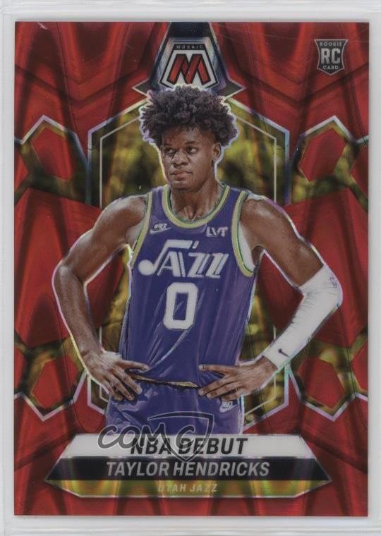 2023 Mosaic NBA Debut Red Seismic Prizm /299 Taylor Hendricks #261 Rookie RC 5c2