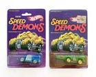 ∞ VINTAGE Mattel Hot Wheels SPEED DEMONS Evil Weevil & Fangster Ultra Hots 80s