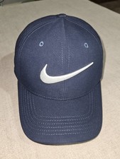 Nike Classic 99 Aerobill Golf Big Swoosh Flex Fit Hat Cap M/L Navy Perforated