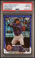 2023 TOPPS UPDATE PURPLE FOIL #US314 BRENTON DOYLE ROOKIE RC 100/799 PSA 10