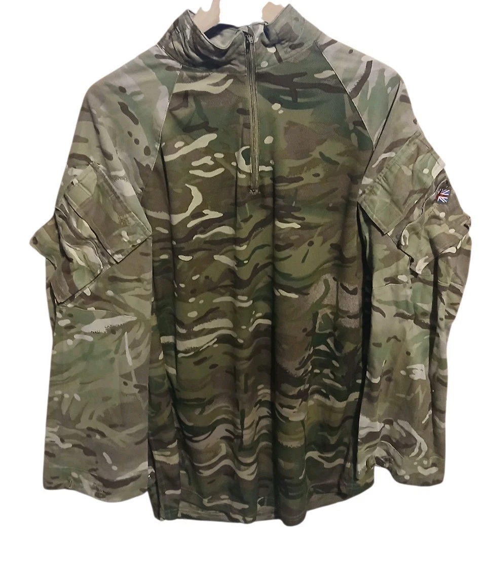T-shirt Militaire MTP Ubac Armée Britannique - Taille M, Camouflage, Manches Longues - Occasion Parfait état