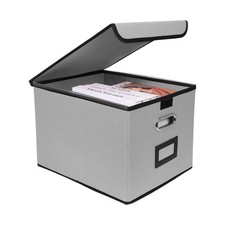 File Storage Box with Lid Foldable Large Capacity Organizer with Handle Perfe...