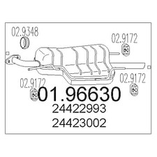 MTS Endtopf NEU für Opel Astra G Stufenheck T98 1.4 1.6 1.8 16V Auspuff + Anbaut