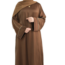 Modest Muslim Women Long Dress Maxi Robe Abaya Dubai Ramadan Kaftan W/scarf Gown