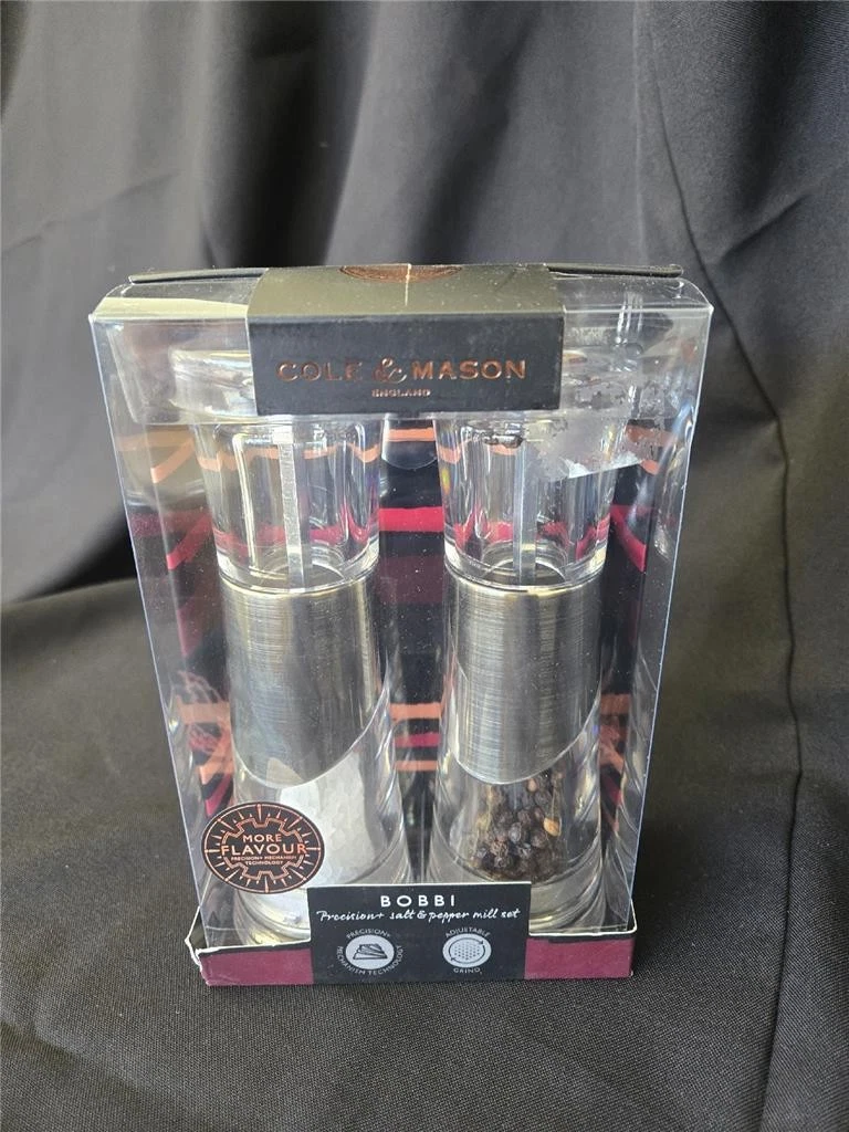 &= Cole & Mason Bobbi Salt & Pepper Precision Set Adjustable Grind H57273P